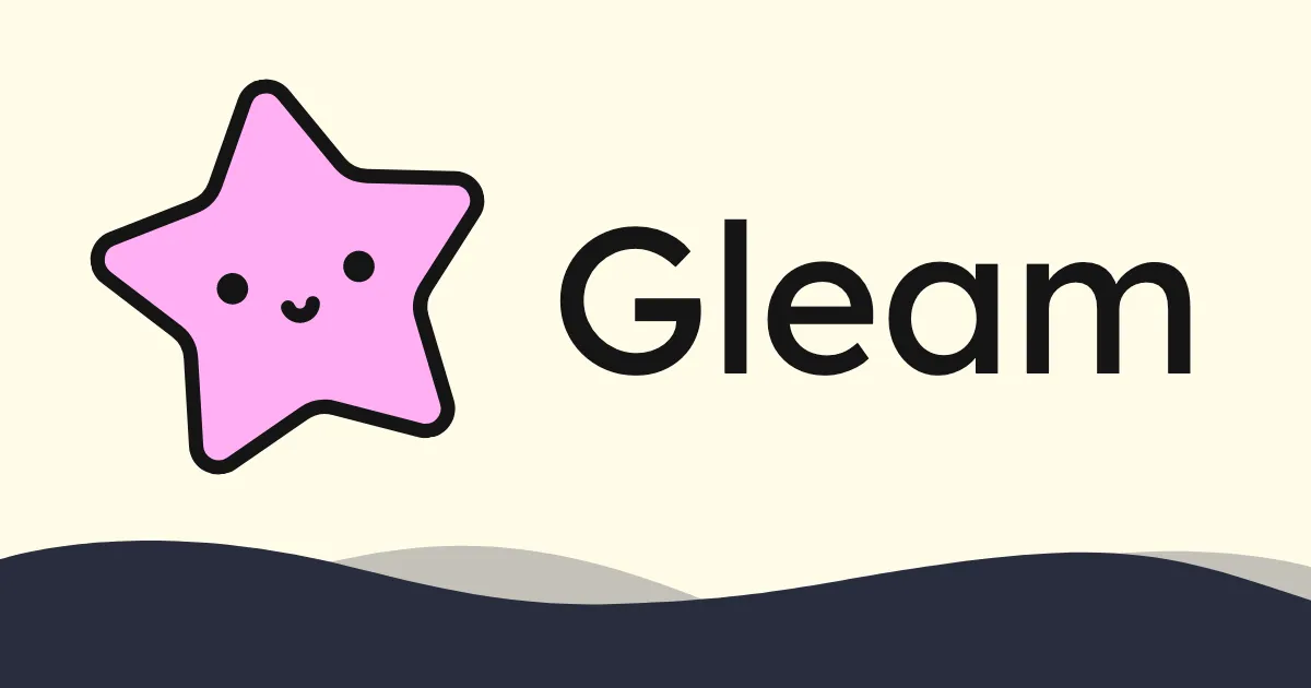 Pink star representing Gleam's logo, followed by the label 'Gleam'